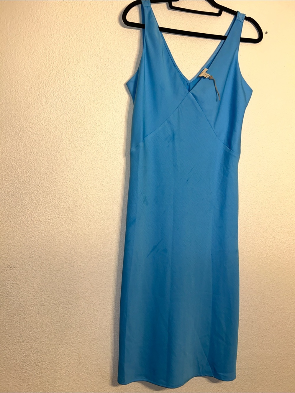 a new day Bright Blue V-Neck Sleeveless Midi Dress
